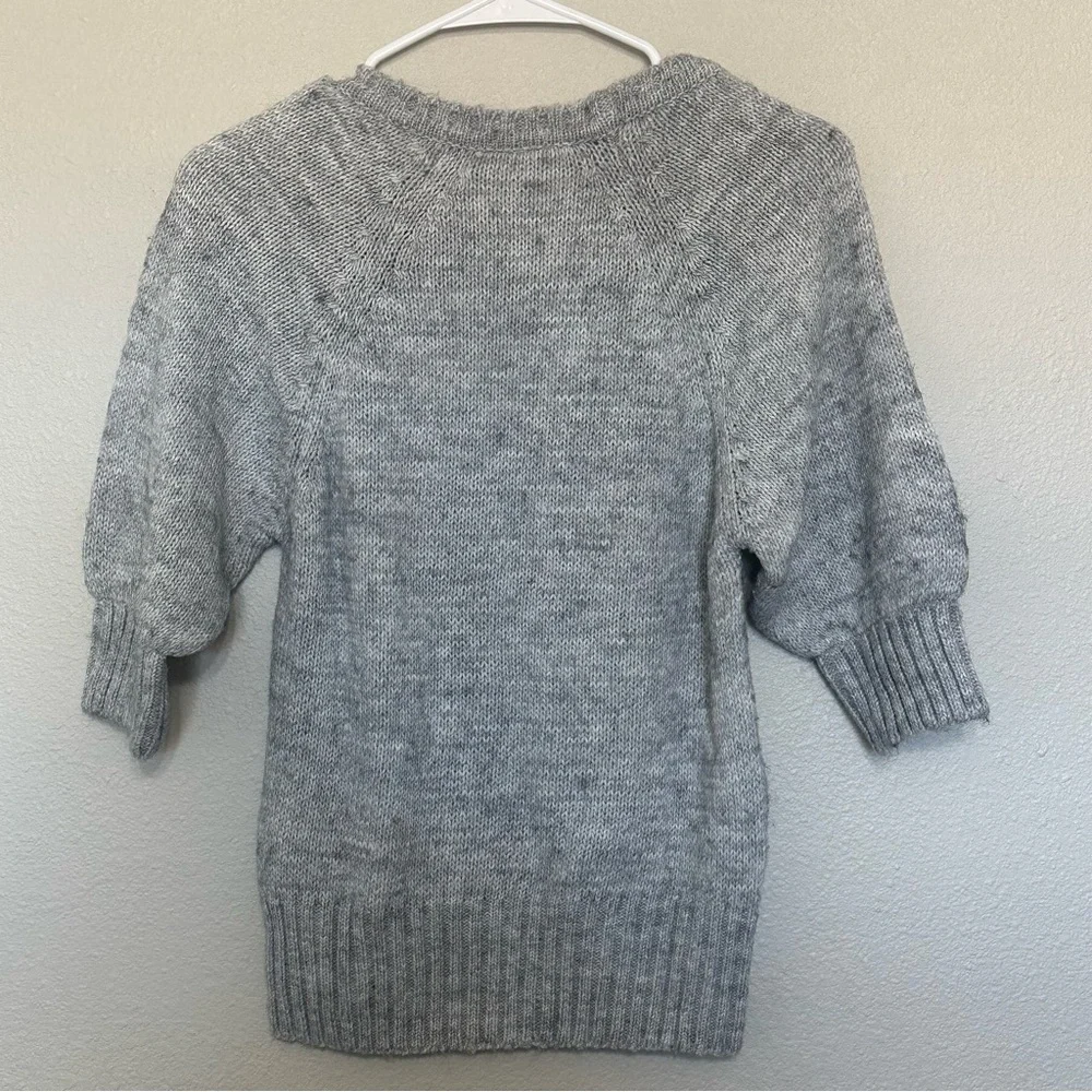 Gray Women's Sweater with Puff Sleeves size 4 - Picture 6 of 6